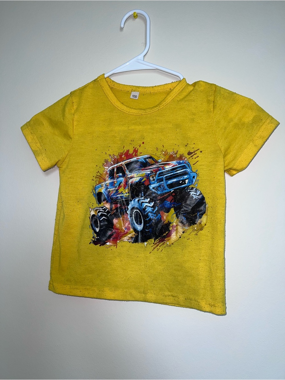 Yellow Kids Monster Truck Graphic Tee